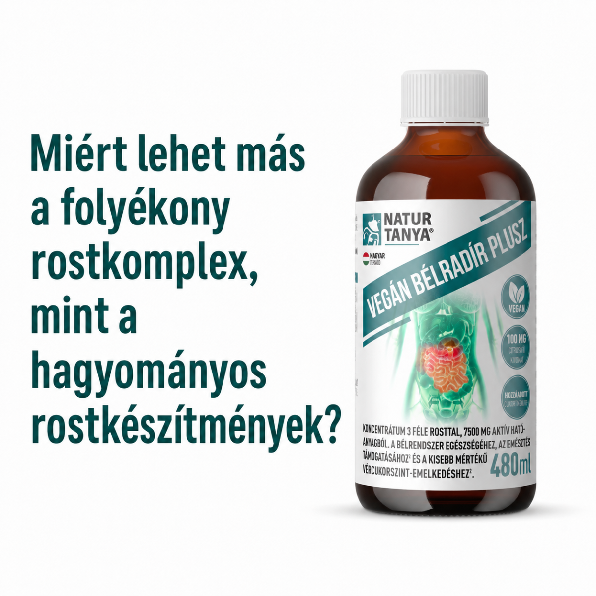 Natur Tanya Vegán Bélradír Plusz  3 Prebiotikus Rost Folyékony Formában
