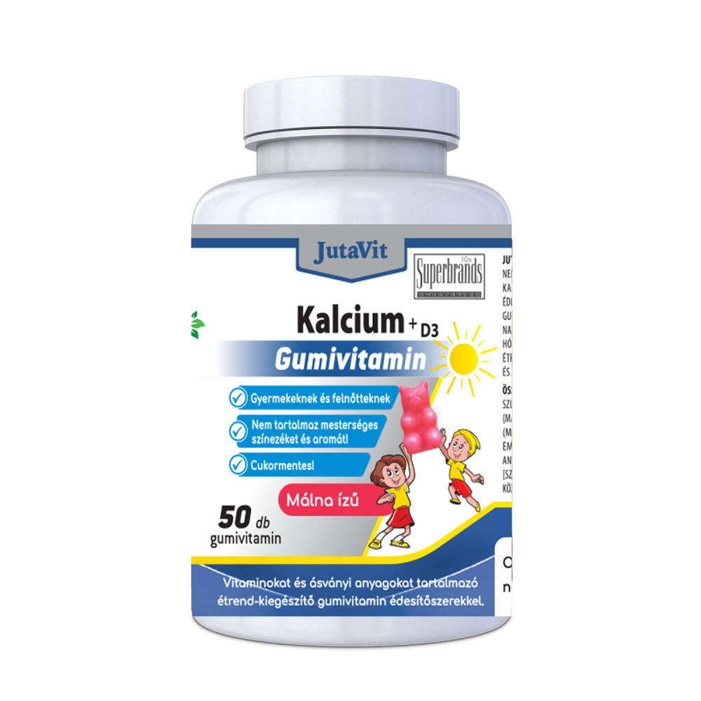 JutaVit Kalcium + D3 gumivitamin 50db, Cukormentes!