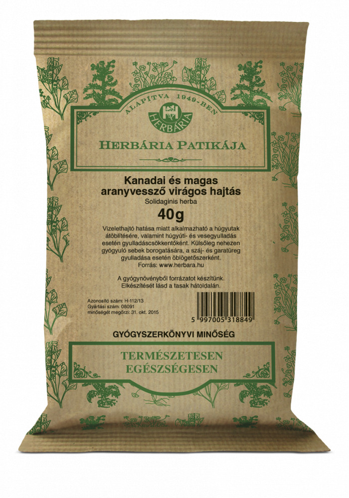 HERBÁRIA Kanadai és magas aranyvessző virágos hajtás (Solidaginis herba) 40g