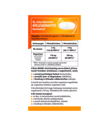 BioCo MAGNE-citrát + B6-vitamin filmtabletta 90 db 2.Kép