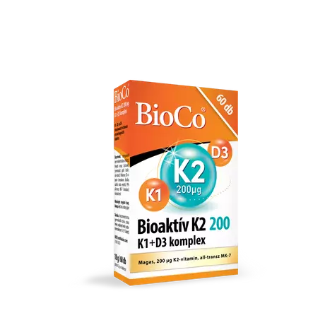 BioCo Bioaktív K2 200 mikrogramm K1+D3 komplex 60db