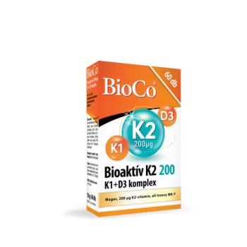 BioCo Bioaktív K2 200 mikrogramm K1+D3 komplex 60db 1.Kép