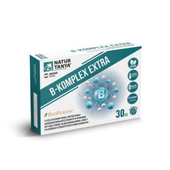 Natur Tanya B-KOMPLEX EXTRA - 14 féle B-vitamin forma, köztük bioaktív B-vitaminok, sáfrányos szeklice és világszabadalommal védett fekete bors kivonat Natur Tanya 30db 1.Kép