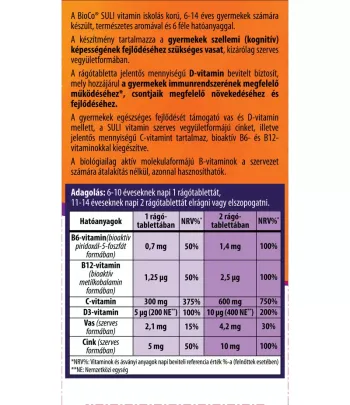 BioCo Suli-vitamin Cseresznyés rágótabletta 90 db 2.Kép