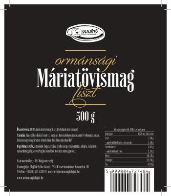 Olajütő Máriatövismag liszt 500 g 1.Kép