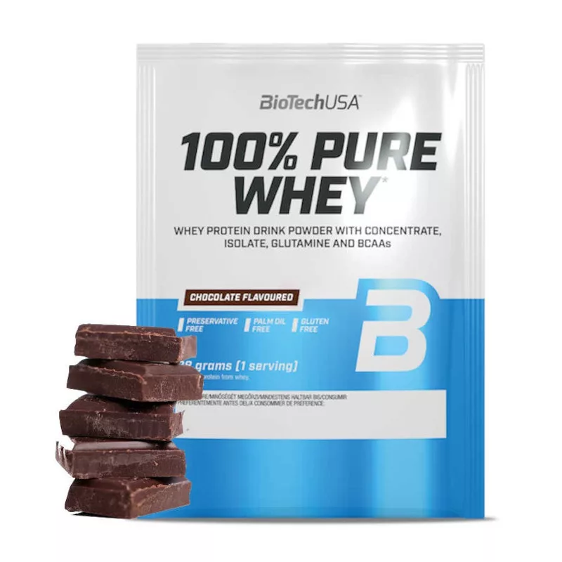 Biotech 100% Pure Whey tejsavó fehérjepor - 28 g (gluténmentes)
