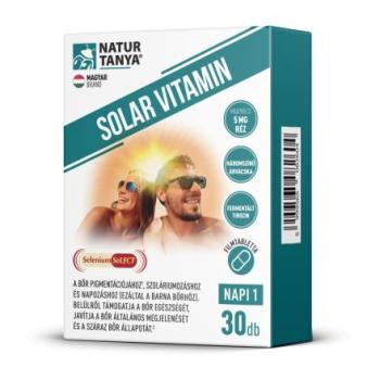 Natur Tanya SOLAR VITAMIN  Napozóvitamin a bőr egészségéhez, napérzékenység esetén, és napozás vagy szolárium mellett a barna bőrért 30db 1.Kép