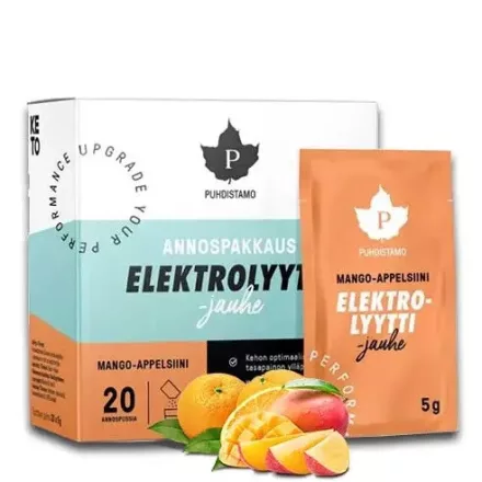 Puhdistamo Elektrolit 20 tasak x 5g Mangó-narancs 100g (vegán)(Almitas)