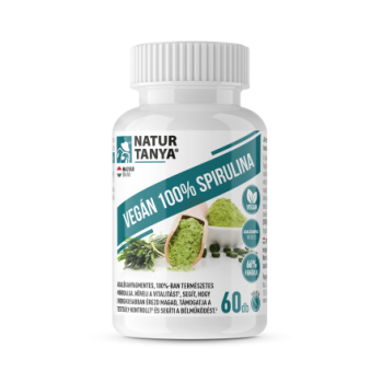 Natur Tanya Vegán 100% Spirulina - adalékanyagmentes mikroalga, vitalitás, testsúly-kontroll, emésztés. 500 mg 60db Kép