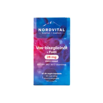 Nordvital Vas-biszglicinát 60 db vegán kapszula Kép