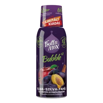 Fruttamax Bubble Alma-szilva-fahéj ízű gyümölcsszörp 500 ml 1.Kép